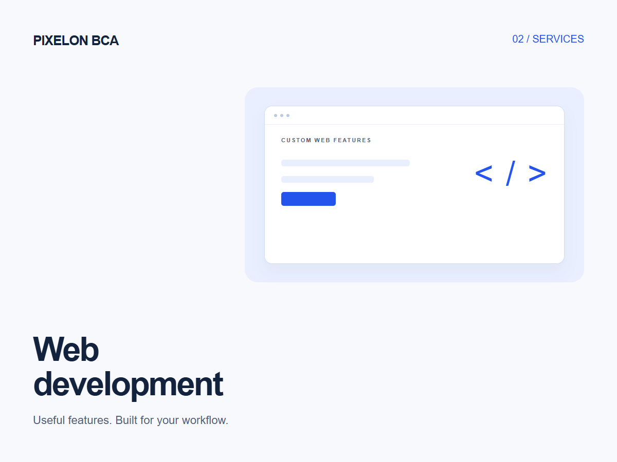 Web development service by PIXELON BCA