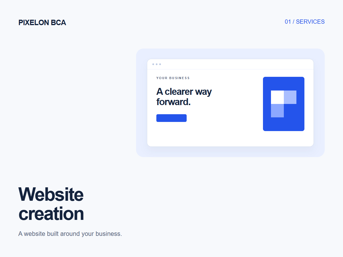 Website creation service by PIXELON BCA